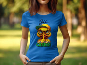 Women's Sarcastic T-Shirt, Yellow Duck Graphic, Shhh No One Cares Quote