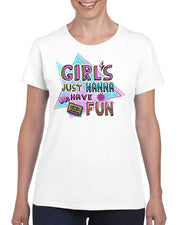 80s Fancy Dress Costume T-Shirt For Women Retro Girls