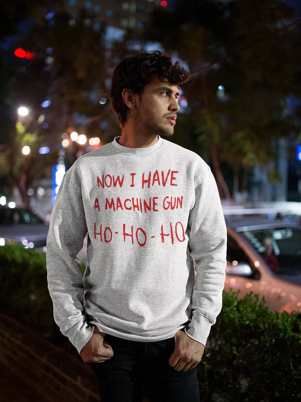 Die Hard Christmas Machine Gun Theme Cotton Sweatshirt