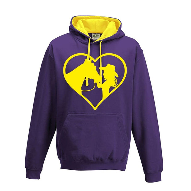 Horse Riding Hoodie Love Heart Cowgirl Jumping Hoodie