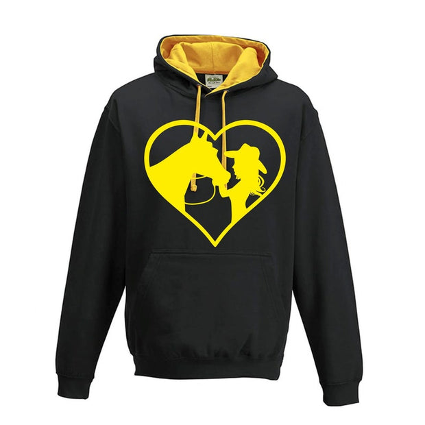 Horse Riding Hoodie Love Heart Cowgirl Jumping Hoodie