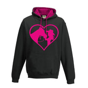 Horse Riding Hoodie Love Heart Cowgirl Jumping Hoodie