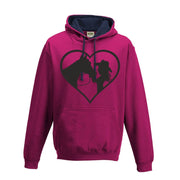 Horse Riding Hoodie Love Heart Cowgirl Jumping Hoodie